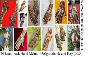 Back Hand Mehndi Designs Simple and Easy