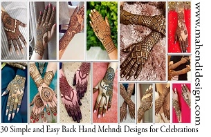 Simple and Easy Back Hand Mehndi Designs