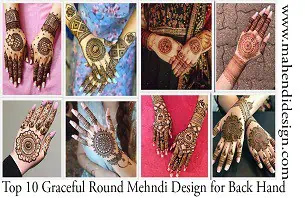 Round Mehndi Design for Back Hand