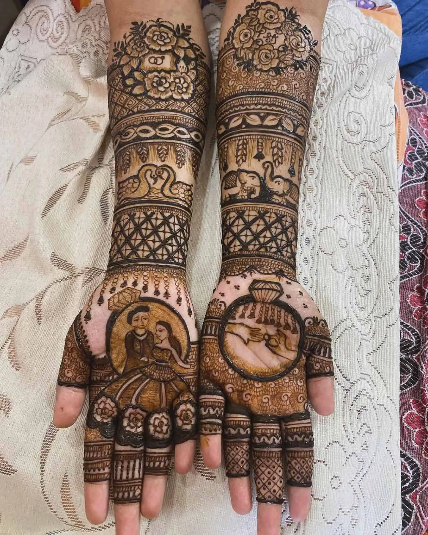 Latest Engagement Mehndi Designs Front and Back