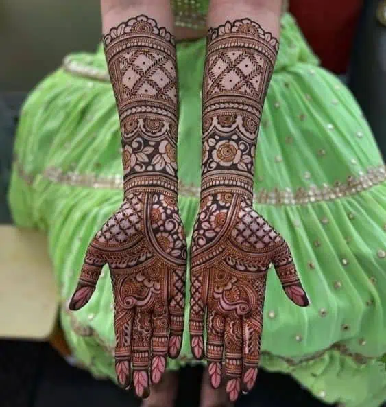 Latest Engagement Mehndi Designs Front and Back