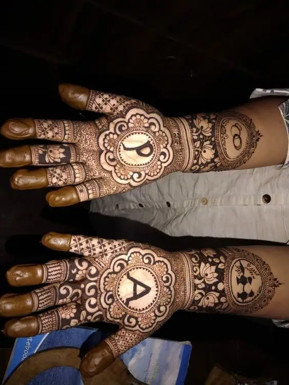 Latest Engagement Mehndi Designs Front and Back