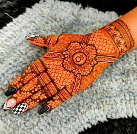 Latest Engagement Mehndi Designs Front and Back