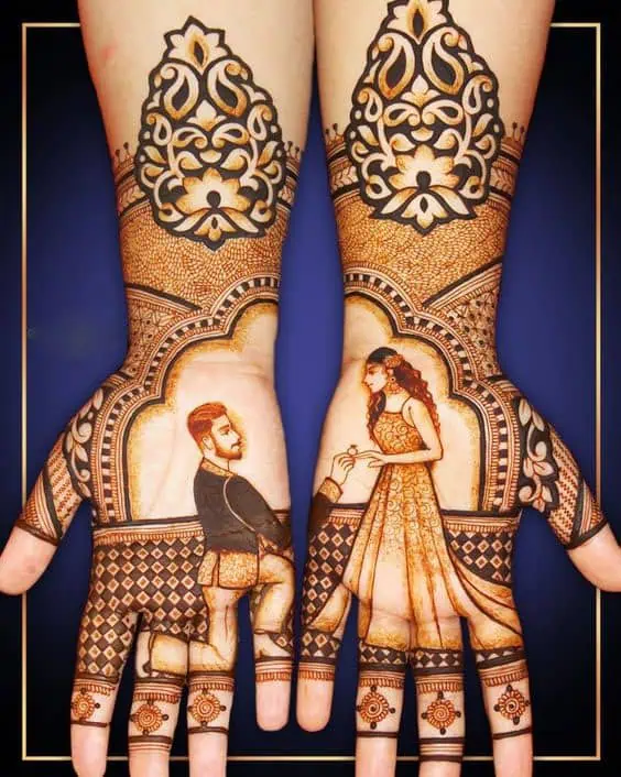 Latest Engagement Mehndi Designs Front and Back