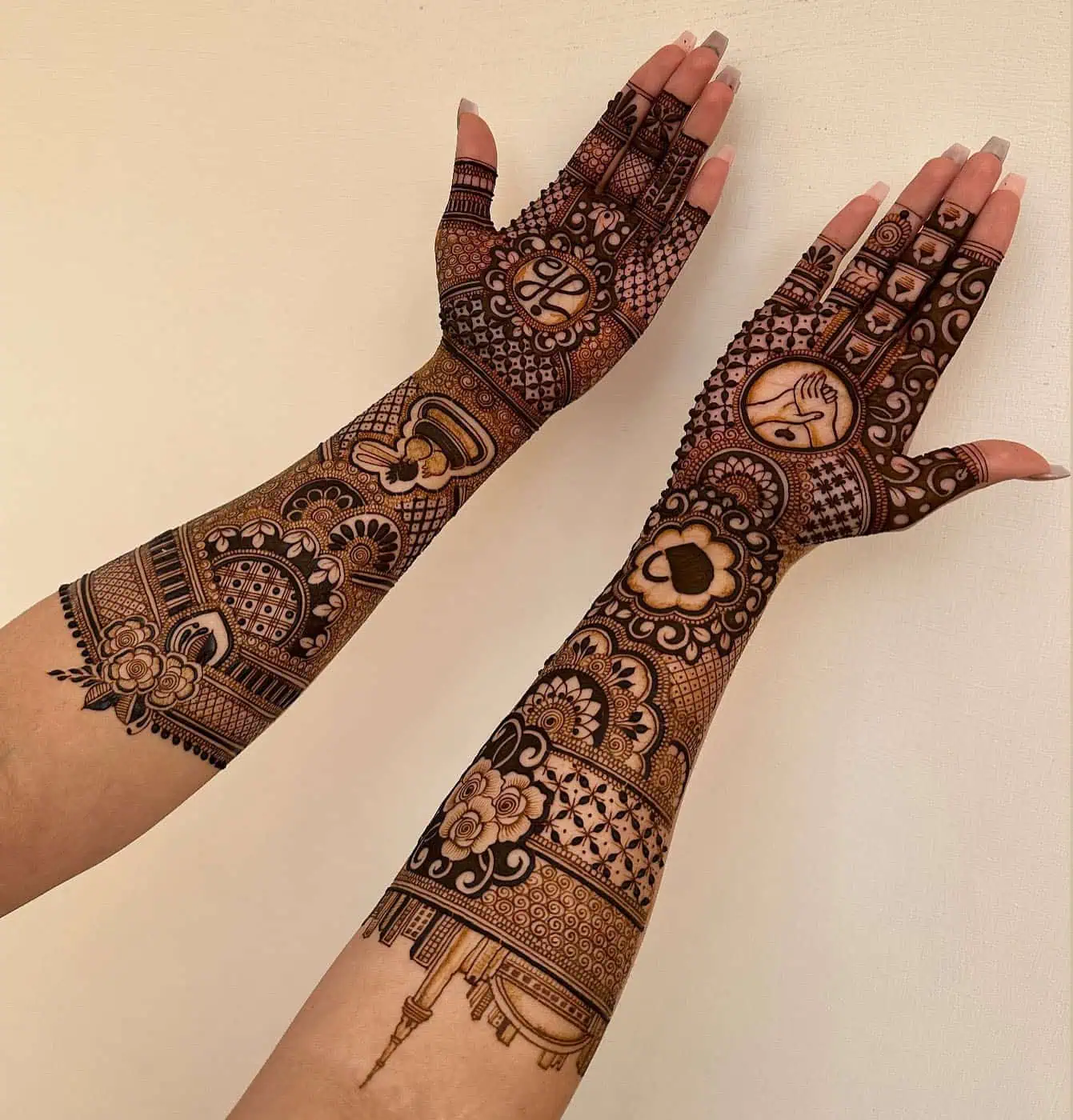 Latest Engagement Mehndi Designs Front and Back