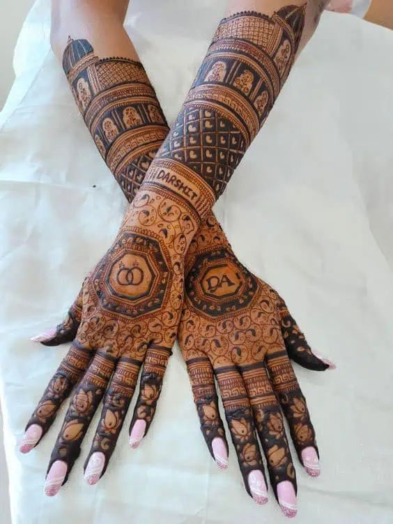 Latest Engagement Mehndi Designs Front and Back