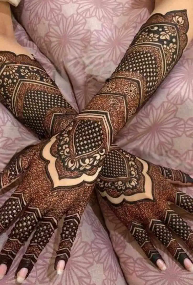 Latest Engagement Mehndi Designs Front and Back