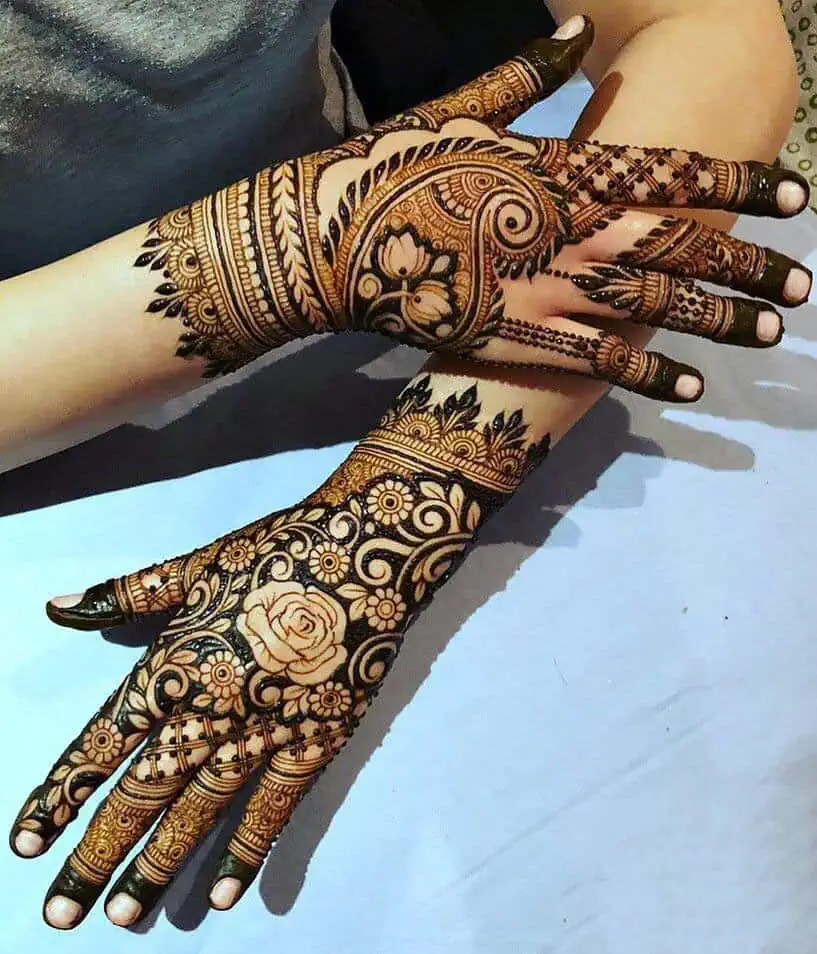 Mehndi Designs for Front and Back Hand