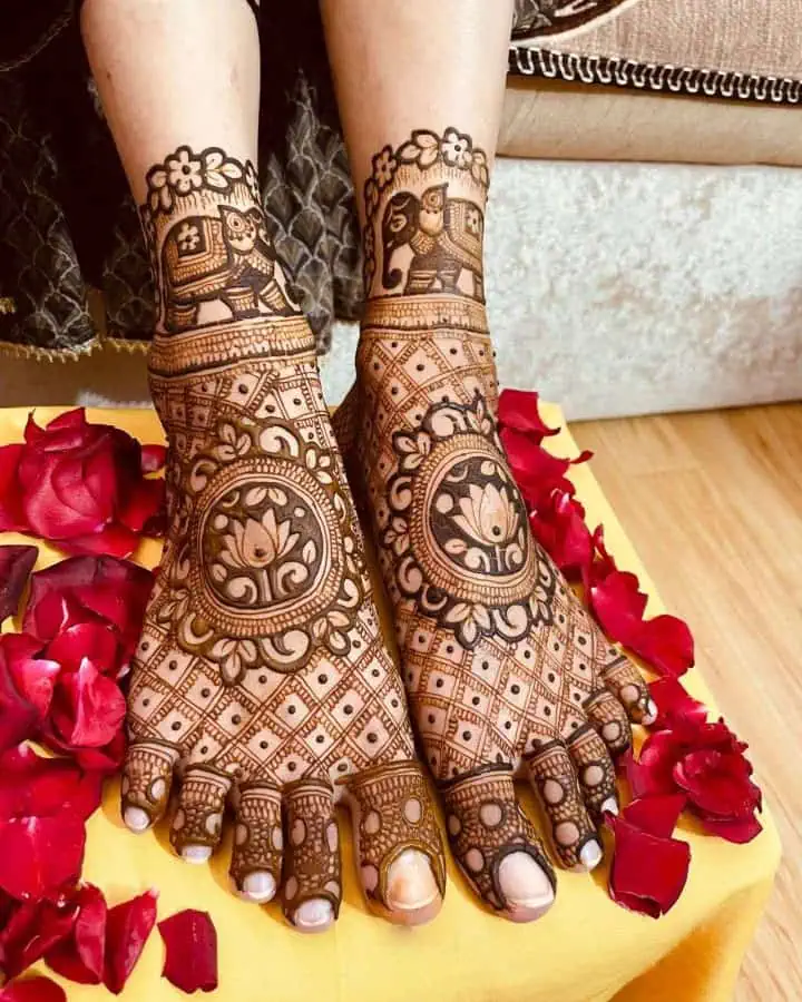 Leg Mehndi Design for Bridal