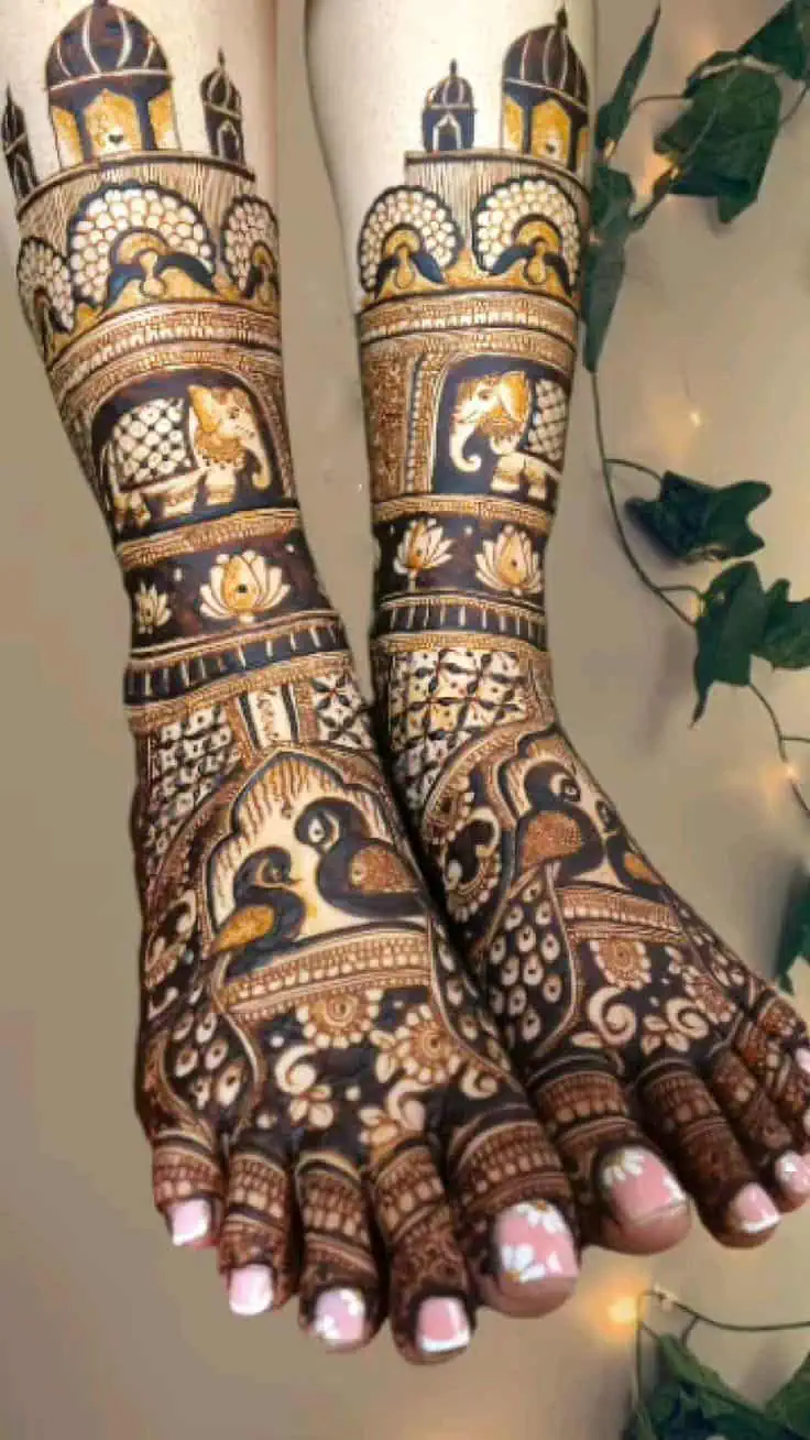 Leg Mehndi Design for Bridal