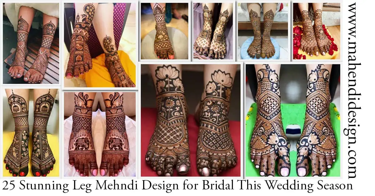 Leg Mehndi Design for Bridal